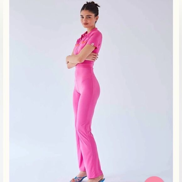 Peachy Den The Kernel Jersey Pink Jumpsuit Short Sleeves Size XS - Picture 4 of 12